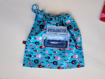 Mini Drawstring Bags | Sardine Theme