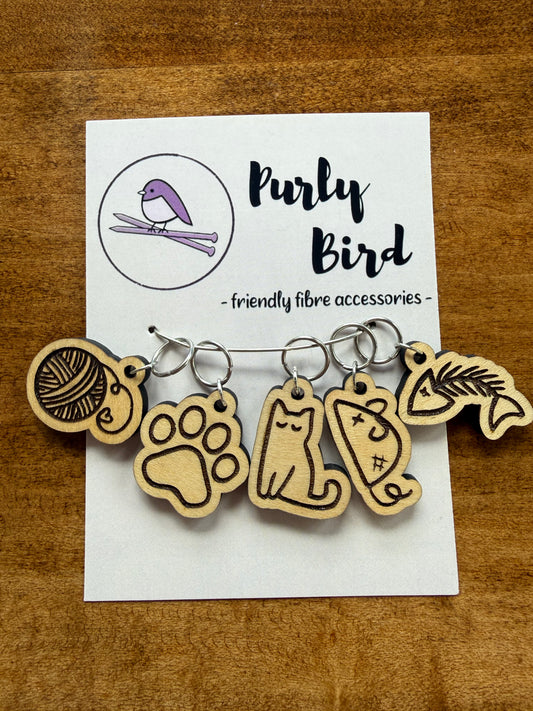 Cat Stitch Marker Charm Set | 10 mm