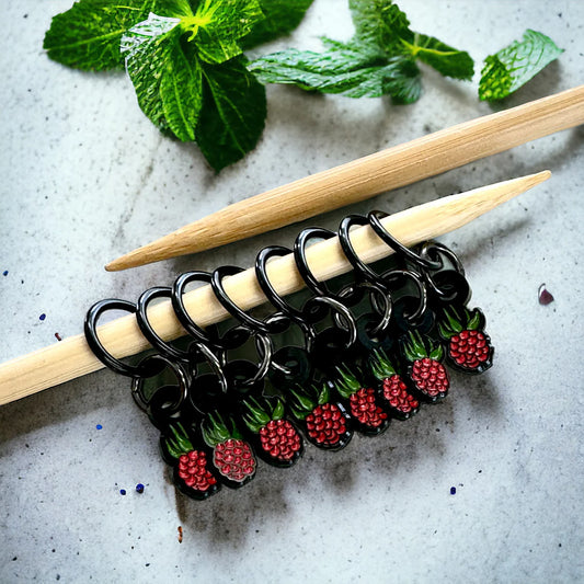 Raspberry | Stitch Markers | Enamel