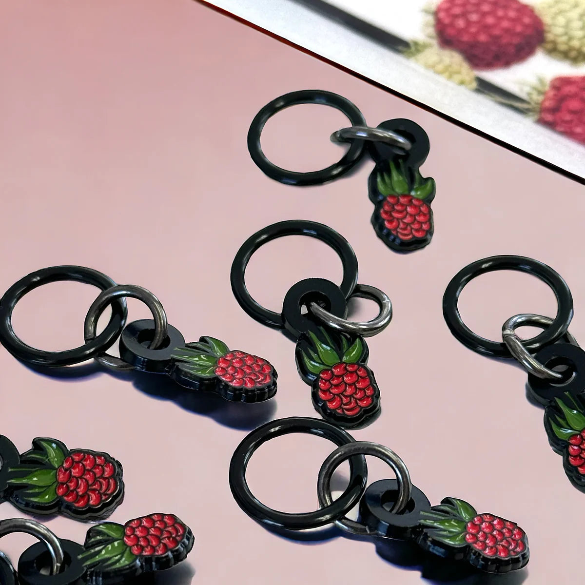 Raspberry | Stitch Markers | Enamel