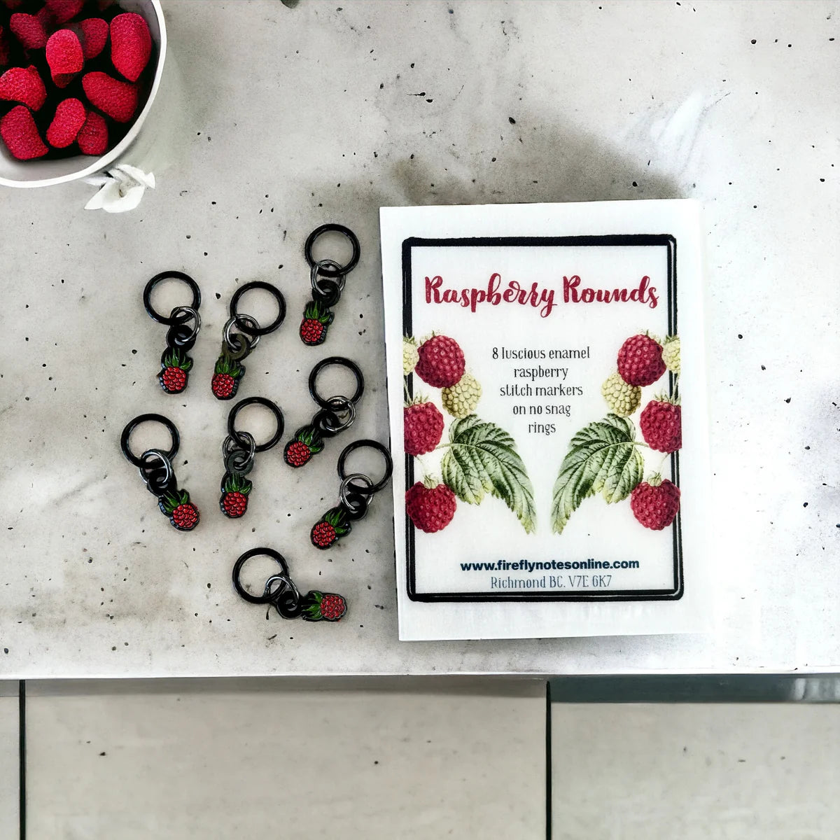 Raspberry | Stitch Markers | Enamel