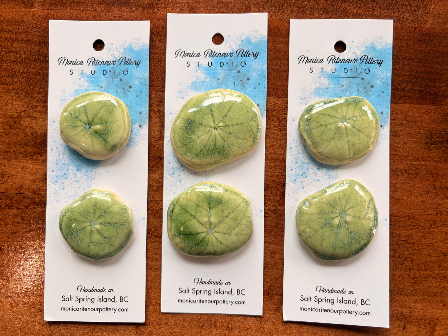 2 Nasturtium Leaf Shank Buttons | 1 3/4”