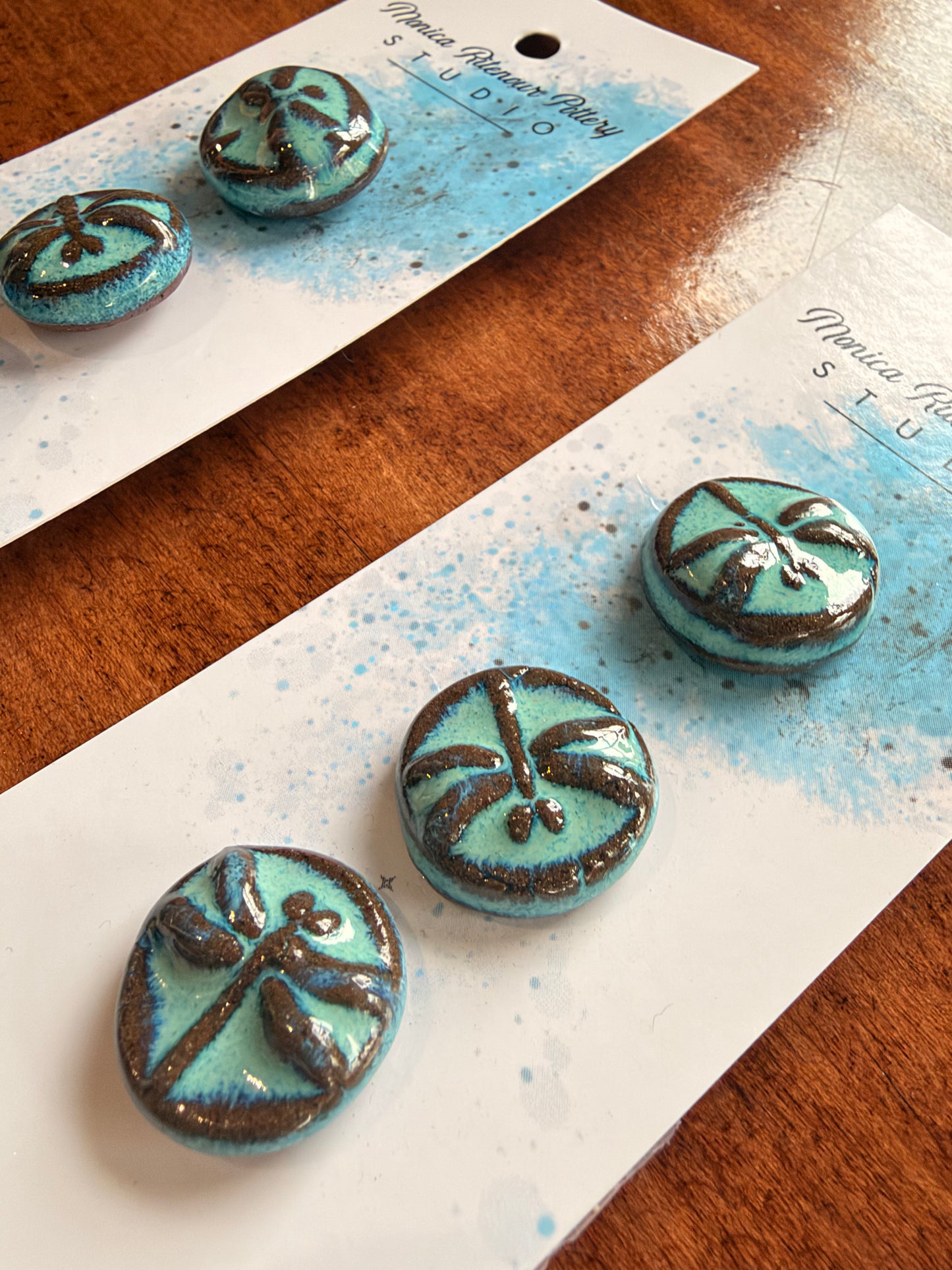 3 Turquoise Dragonfly Shank Buttons | 5/8”