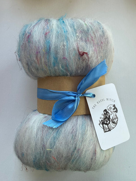 Ice Palace Batt | Merino, South American, Firestar, Stellina, Tussah Silk