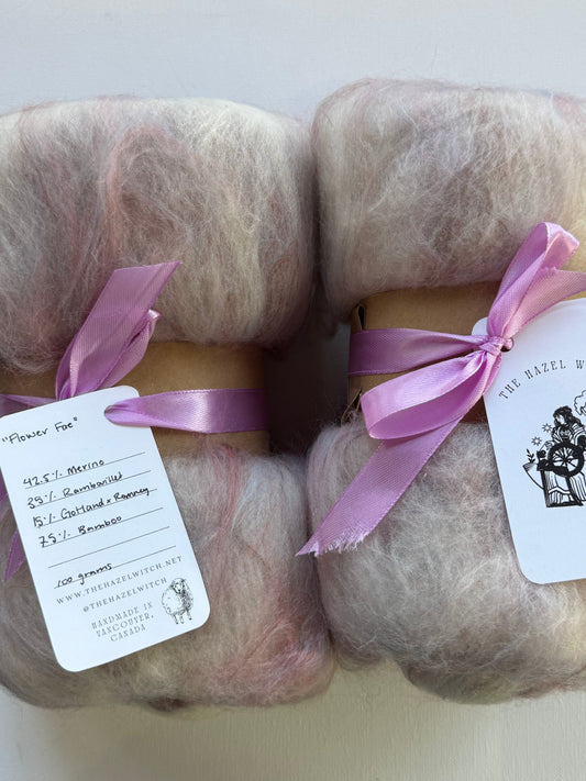 Flower Fae Batt | Merino, Rambouillet, Gotland, Romney, Bamboo