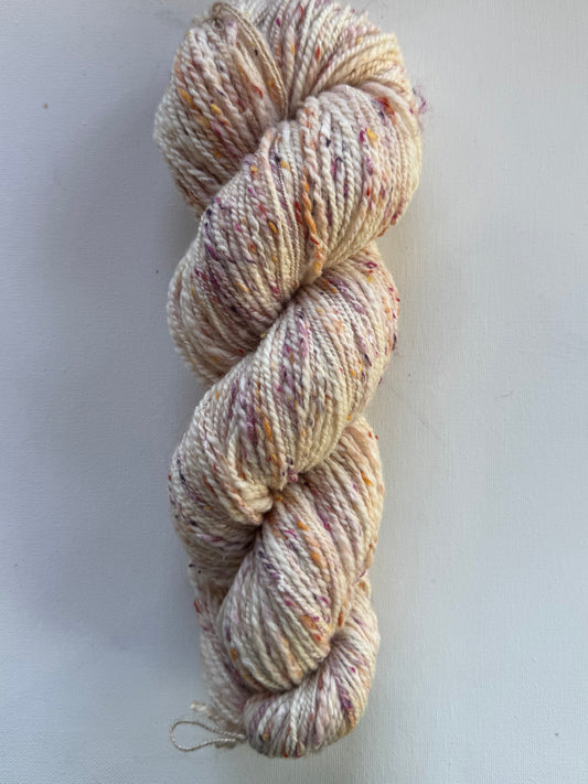 Strawberry Picking Hand-spun | Fingering/Sport | Polwarth, South American, Viscose