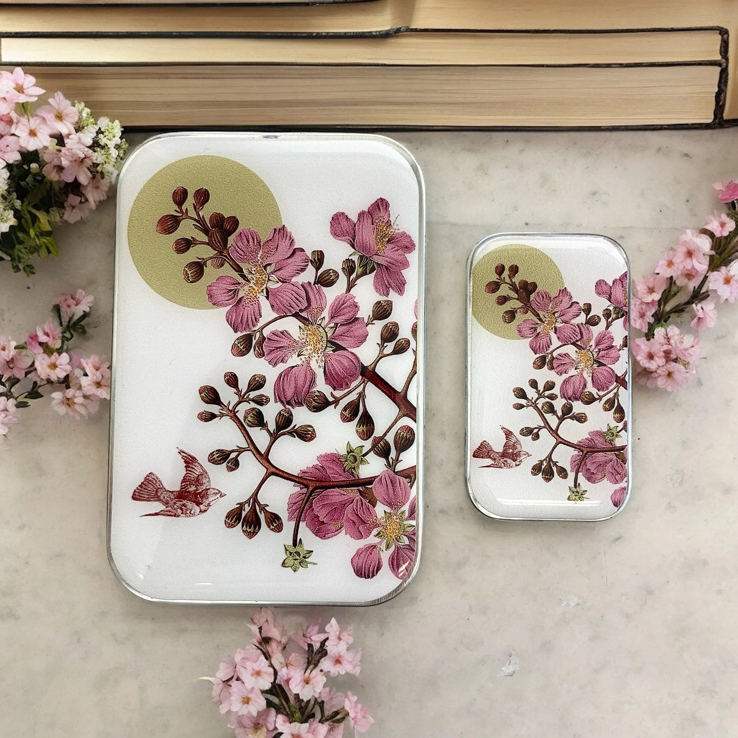 Cherry Blossom & Swallows | Notions Tin