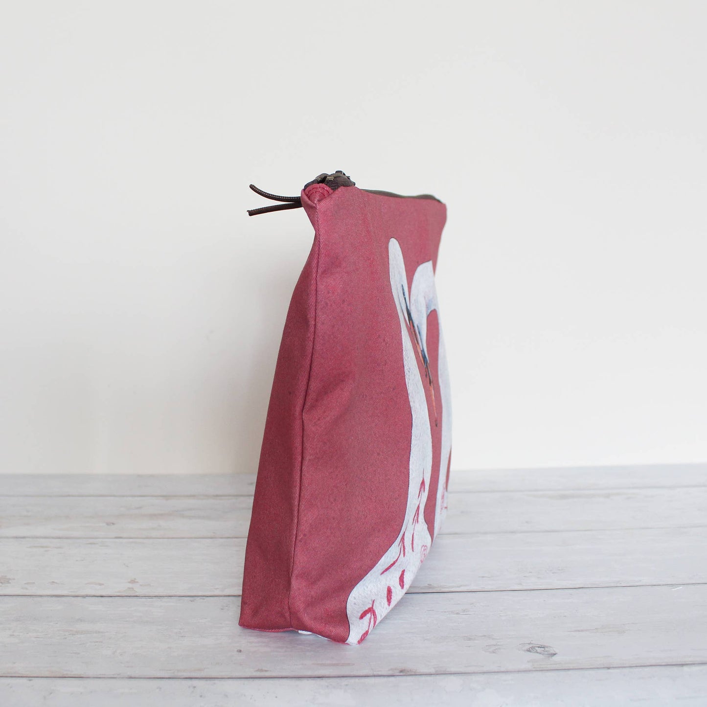 Rose & Lina the Swans | Large Zipper Pouch | Cosmetic Bag