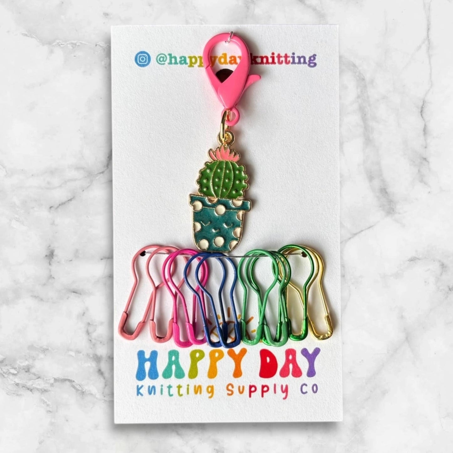 Colour Pop Cactus Stitch Marker & Bulb Pins