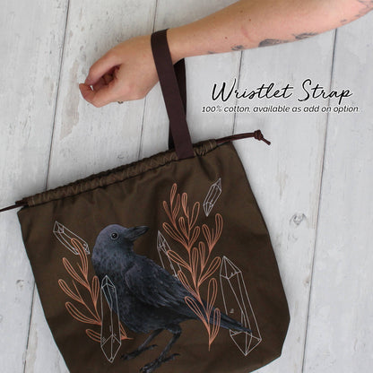 Bruno (Winter) the Brown Bear | Project Bag | Drawstring Bag