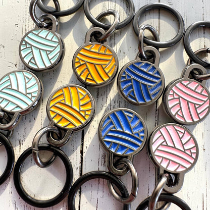 From the Yarn Shelf – Yarn Balls | Stitch Marker Set | Enamel