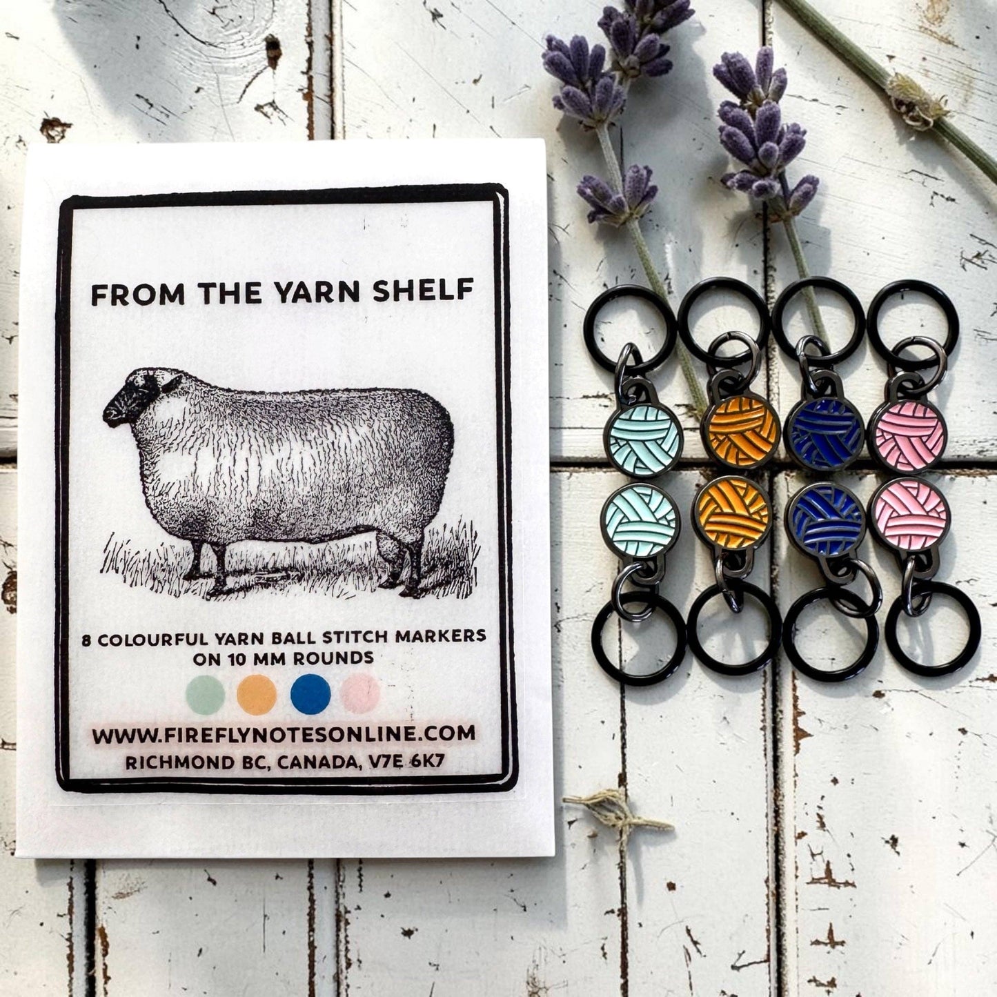 From the Yarn Shelf – Yarn Balls | Stitch Marker Set | Enamel