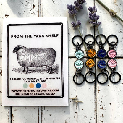 From the Yarn Shelf – Yarn Balls | Stitch Marker Set | Enamel