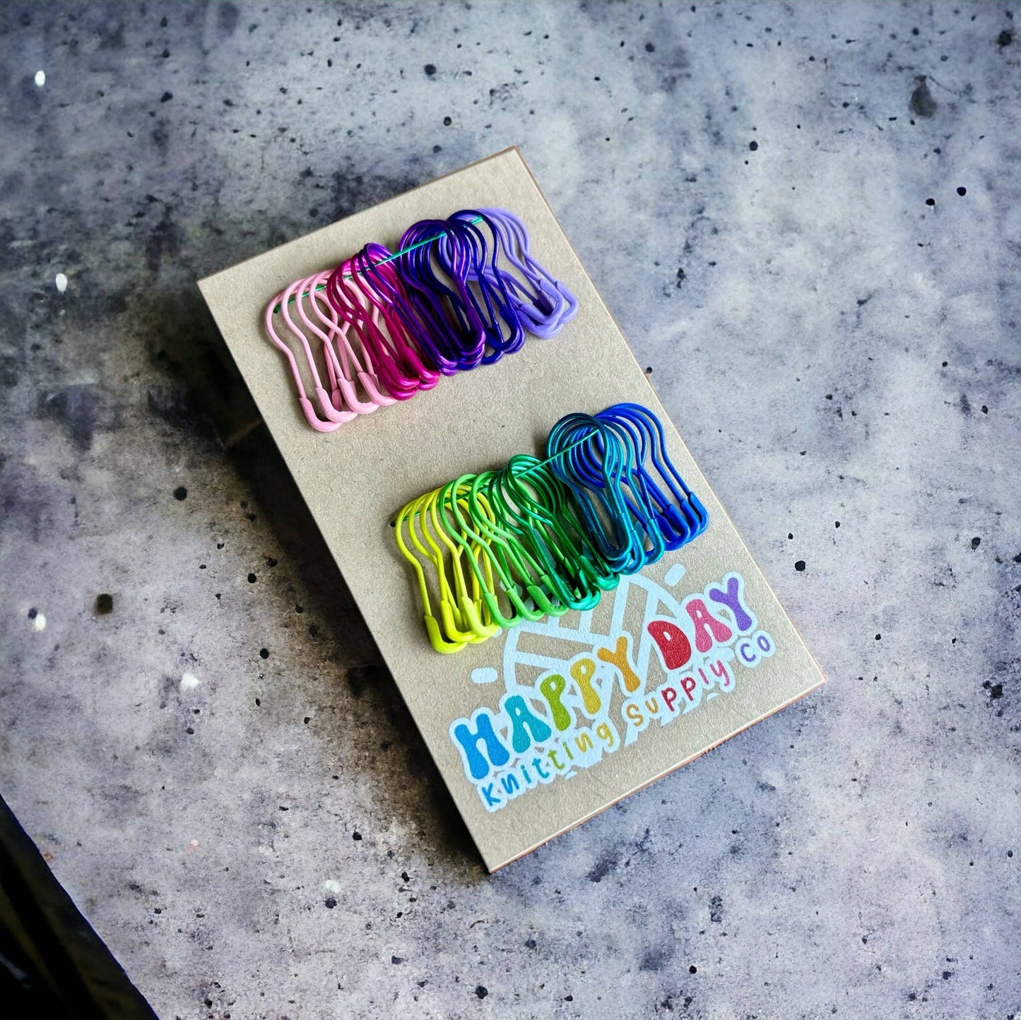 Neon Rainbow Bulb Stitch Markers for Knitting - Set of 40