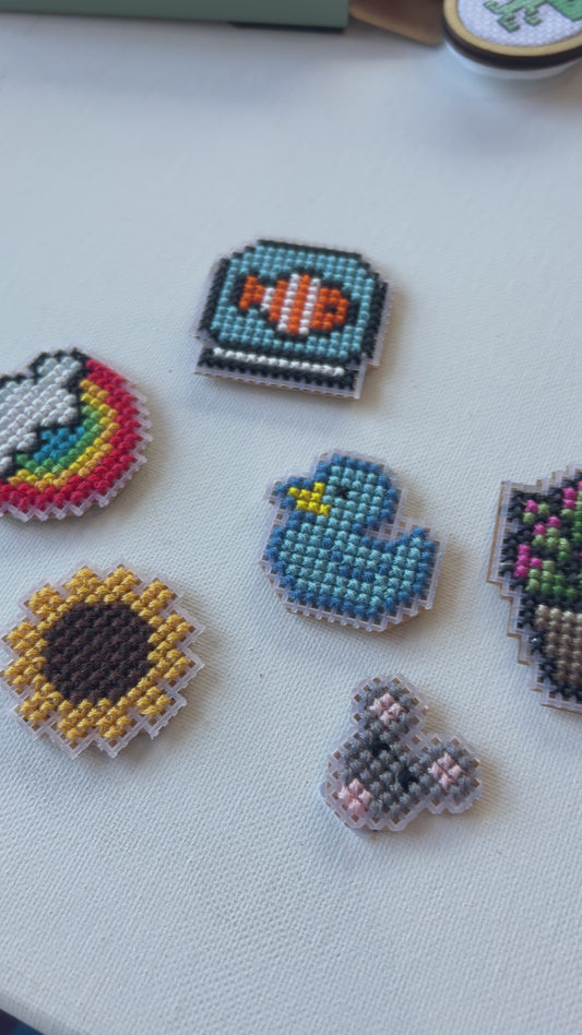 Cross Stitch Art Magnet | Plastic Canvas