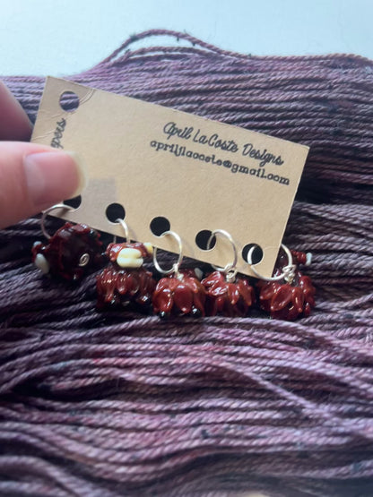 Highland Cow | Stitch Markers | Lampwork Glass